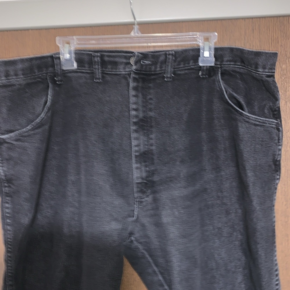 Big And Tall Men's 44x30 Charcoal Wrangler Denim Dark Wash Jeans - Picture 2 of 9